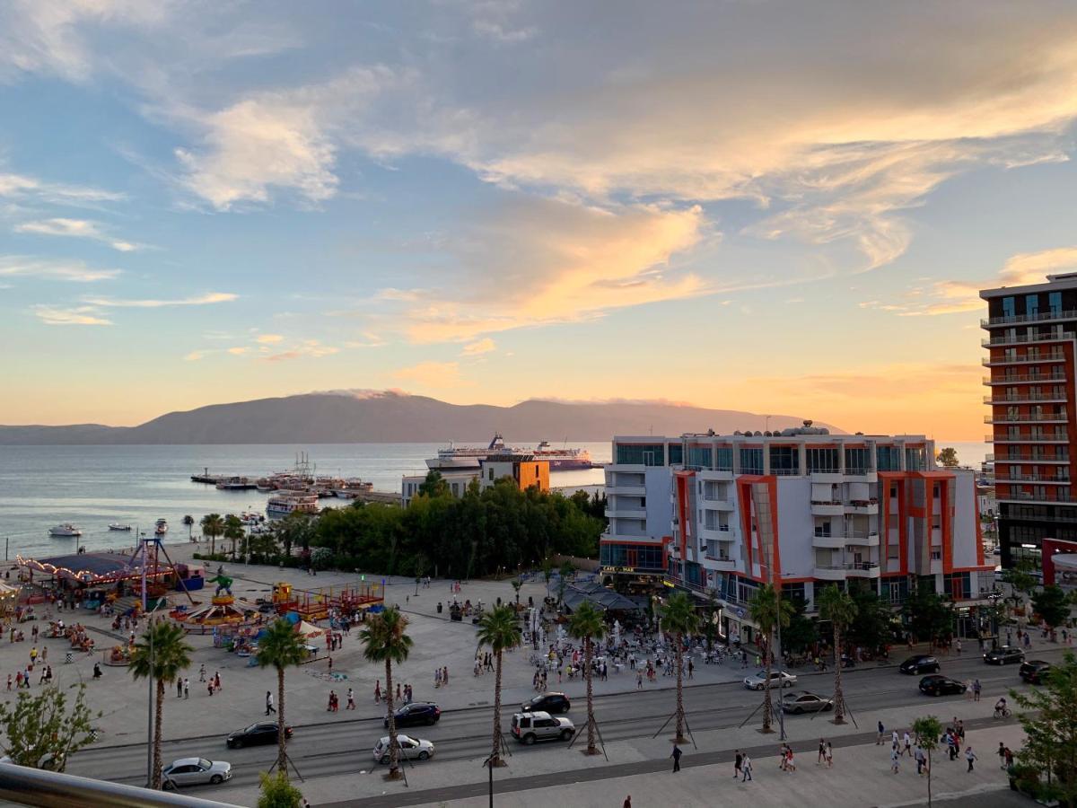 Pearl Seaview Apartment Vlorë Esterno foto